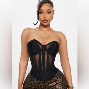 Black Strapless Corset Top